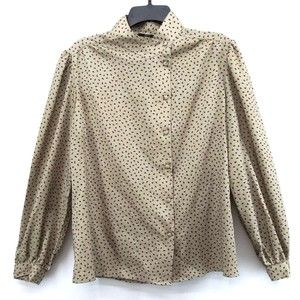 Sophisticated Lady Shirt Women's Size 15-16 Beige Long Sleeve Blouse Top